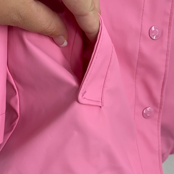 SOLD     Baby Gap • Pink Floral Jersey Lined Hooded Rain Coat - Picture 5 of 16